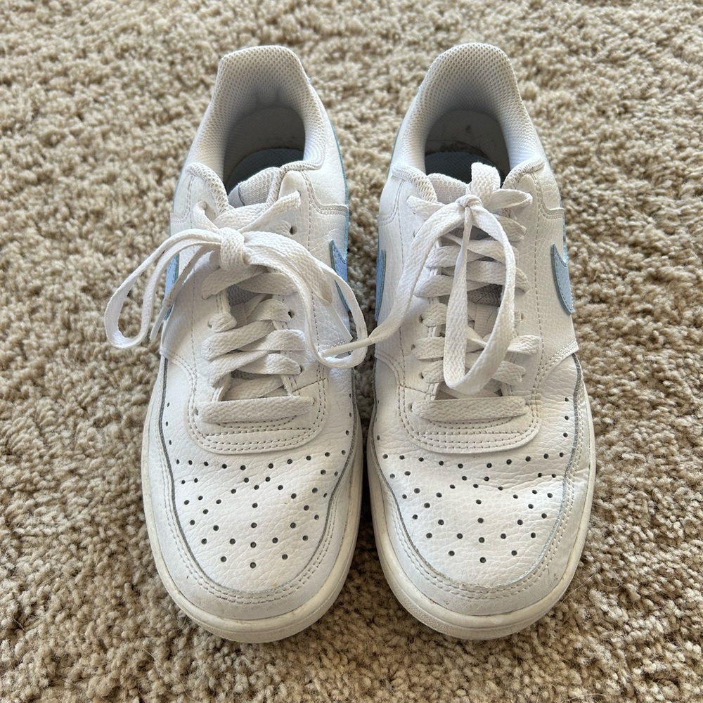 White and Blue Nike Sneakers